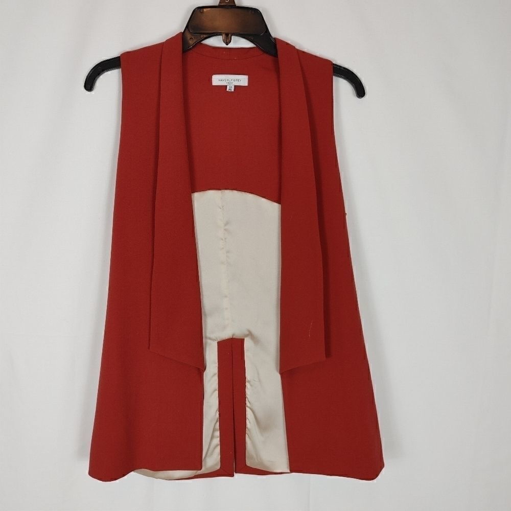 Waverly Grey Liberant Burnt Orange Red Long Sleeve